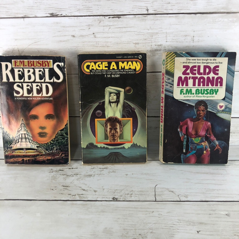 F.M. Busby Sci-Fi Paperback Lot Rebels Seed Cage a Man Zelde MTana Vintage